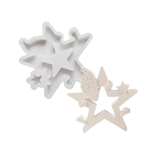 Flexible Silikonform mit Weihnachtsmann-Stern, für handgefertigte Schreibtisch-Ornamente, Weihnachtsschmuck-Werkzeug von HINAYOSAN