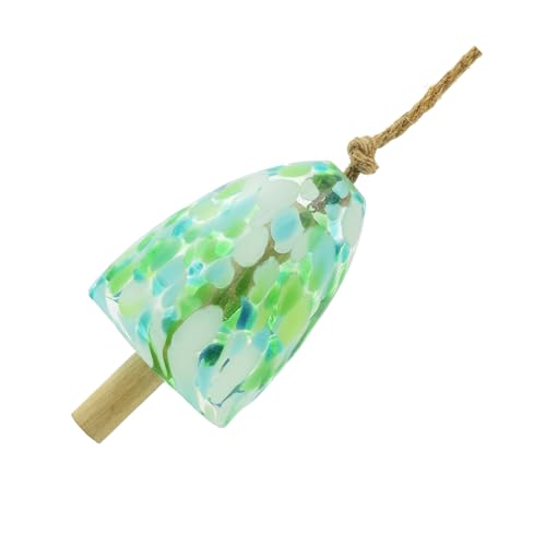 HINAYOSAN Handgefertigtes, künstlerisches Wind-Hängeornament aus buntem Glas für Veranda/Hof, wetterbeständiges Design und sanfte Töne, handgefertigter Glaswind mit Haken von HINAYOSAN