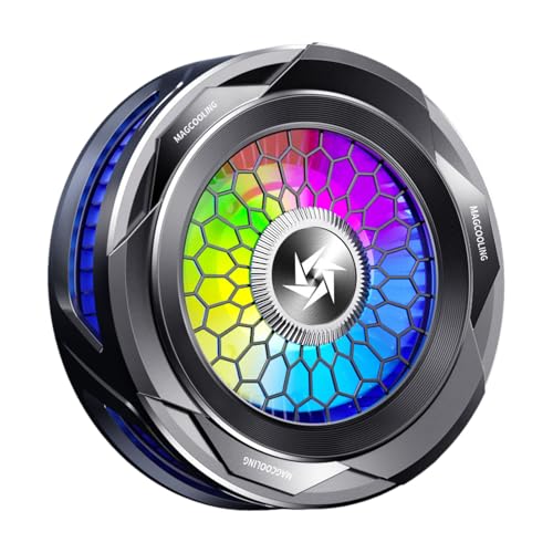 HINAYOSAN Lüfter, geräuscharmer Kühlkörper für Telefon, tragbarer Adsorptionslüfter mit Licht von HINAYOSAN