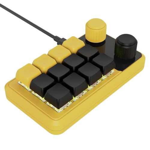 HINAYOSAN Makro-Pad mit 12 Tasten für Gamer und professionelle RGBs, beleuchtet, programmierbar mit Typ-C-Kabel von HINAYOSAN