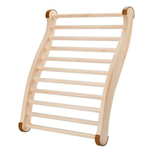 HINAYOSAN S-Form Design Sauna Stuhl Rückenlehne Sauna Zubehör Rückenlehne Holz rutschfest Ergonomische Bequeme Rückenlehne Anti-Rutsch von HINAYOSAN