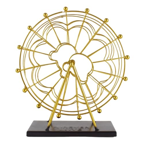 HINAYOSAN Stilvolle Metallstatue mit drehbarem Rad, Ornament für Wohnzimmer oder Büro, Schreibtisch- und Regal-Dekor, Akzente, Wohnzimmer-Akzent von HINAYOSAN