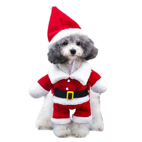 Hundekostüm, Foto-Requisiten, Haustier-Outfit, weiches Kostüm, Weihnachtsmannmantel, Thema, Cosplay, Zubehör, lustige Hunde-Weihnachtskostüme von HINAYOSAN