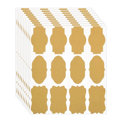 Papier-Etiketten-Aufkleber für Einmachgläser, ätherisches Öl und hausgemachte Bastelbedarf, Verpackungsetiketten, Kraft-Etiketten-Aufkleber, 120 Stück von HINAYOSAN