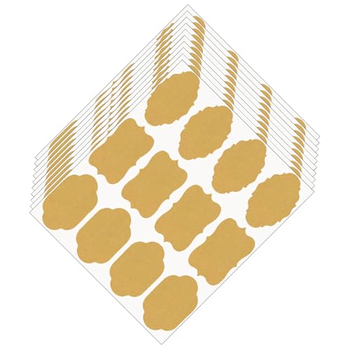 Papier-Etiketten-Aufkleber für Einmachgläser, ätherisches Öl und hausgemachte Bastelbedarf, Verpackungsetiketten, Kraft-Etiketten-Aufkleber, 120 Stück von HINAYOSAN