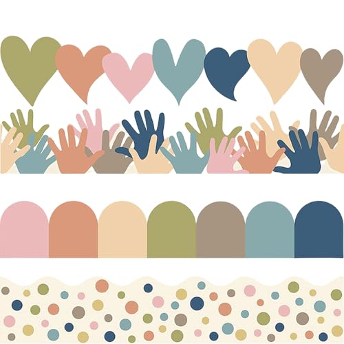 Pinnwand-Bordüre, buntes Herz für Pinnwand, Kreidetafel, Dekoration, Klassenzimmer-Dekorationen, 80 Stück von HINAYOSAN