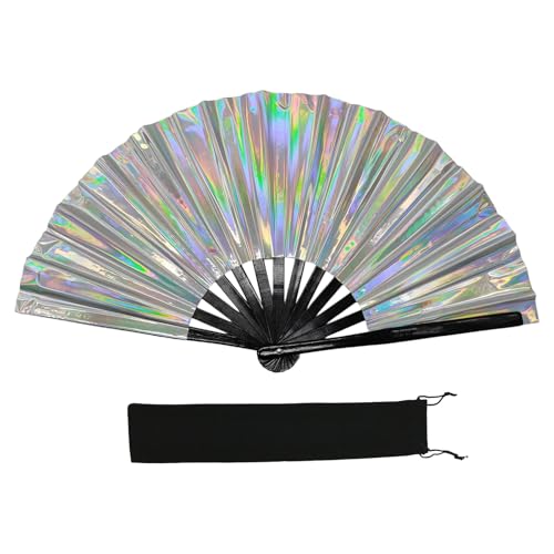 Reflektierender, schimmernder, mehrfarbiger faltbarer Handventilator für Tanz- und Fitness-Aktivitäten, bequemer Griff und einfach zu bedienender Fitness-Aktivitäts-Ventilator Reflektierender, schimmernder, mehrfarbiger faltbarer Handventilator für Tanz- und Fitness-Aktivitäten, bequemer Griff und einfach zu bedienender Fitness-Aktivitäts-Ventilator von HINAYOSAN