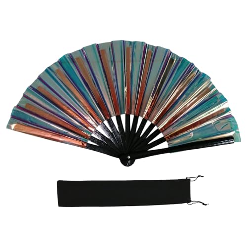 Reflektierender, schimmernder, mehrfarbiger faltbarer Handventilator für Tanz- und Fitness-Aktivitäten, bequemer Griff und einfach zu bedienender Fitness-Aktivitäts-Ventilator Reflektierender, schimmernder, mehrfarbiger faltbarer Handventilator für Tanz- und Fitness-Aktivitäten, bequemer Griff und einfach zu bedienender Fitness-Aktivitäts-Ventilator von HINAYOSAN