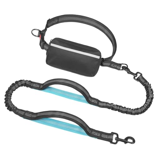 Reißfeste, reflektierende Hundeleine mit elastischer Schnur und praktischer Tasche für große Rassen, Outdoor-Aktivitäten, verstellbare Taillenleine mit Tasche Reißfeste, reflektierende Hundeleine mit elastischer Schnur und praktischer Tasche für große Rassen, Outdoor-Aktivitäten, verstellbare Taillenleine mit Tasche von HINAYOSAN