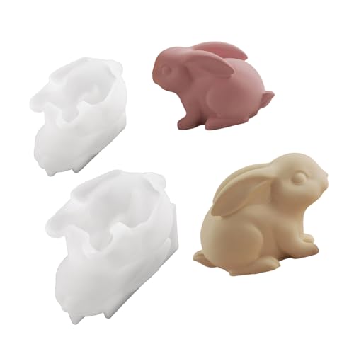 Silikonform mit Hasenfiguren, Silikonstruktur für handgefertigte Ornamente, Urlaubsdekoration und kreative Kunstprojekte, flexible Harz-Bastelform von HINAYOSAN