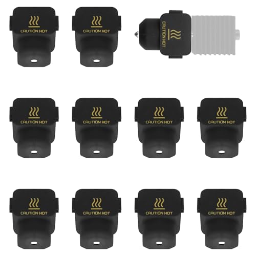 10-teilige Silikonsocke für Bambu Lab A1, Hotend-Heizblock, Silikon-Abdeckungsdüse, 3D-Drucker, Druckkopfmanschette, Hochtemperaturgehäuse, schwarzes Zubehör, Teile zum Schutz der Extruderhülse von HINGTAI