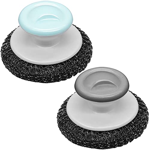 2 Stück Edelstahl-Wollschrubber mit Griff, Stahlwoll-Schrubber zum Reinigen von Geschirr, Edelstahl-Schrubbbürsten, Reinigungszubehör für Töpfe, Pfannen, Grills 2 Stück Edelstahl-Wollschrubber mit Griff, Stahlwoll-Schrubber zum Reinigen von Geschirr, Edelstahl-Schrubbbürsten, Reinigungszubehör für Töpfe, Pfannen, Grills von HINGTAI