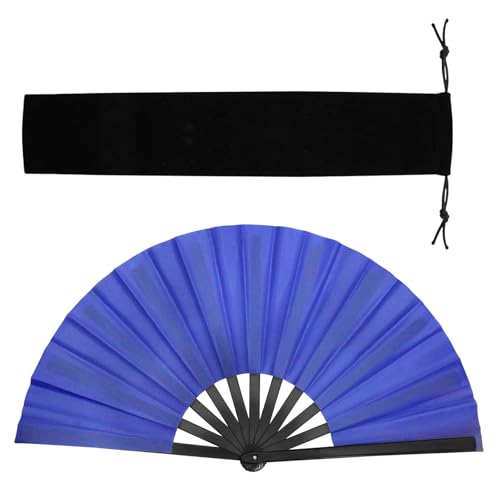 HINGTAI Faltbarer Handfächer für Line Dance, Rave-Großfächer, faltbar, klassischer Stil, chinesischer Stoff, für Auftritte, Festivals,für Stiefel auf dem Boden Hand Fan, Blau HINGTAI Faltbarer Handfächer für Line Dance, Rave-Großfächer, faltbar, klassischer Stil, chinesischer Stoff, für Auftritte, Festivals,für Stiefel auf dem Boden Hand Fan, Blau von HINGTAI