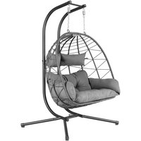 Hängesessel für 2 Personen mit Gestell, Anthrazit, xxl Hängeschaukel Indoor und Outdoor - Hinhocker von HINHOCKER