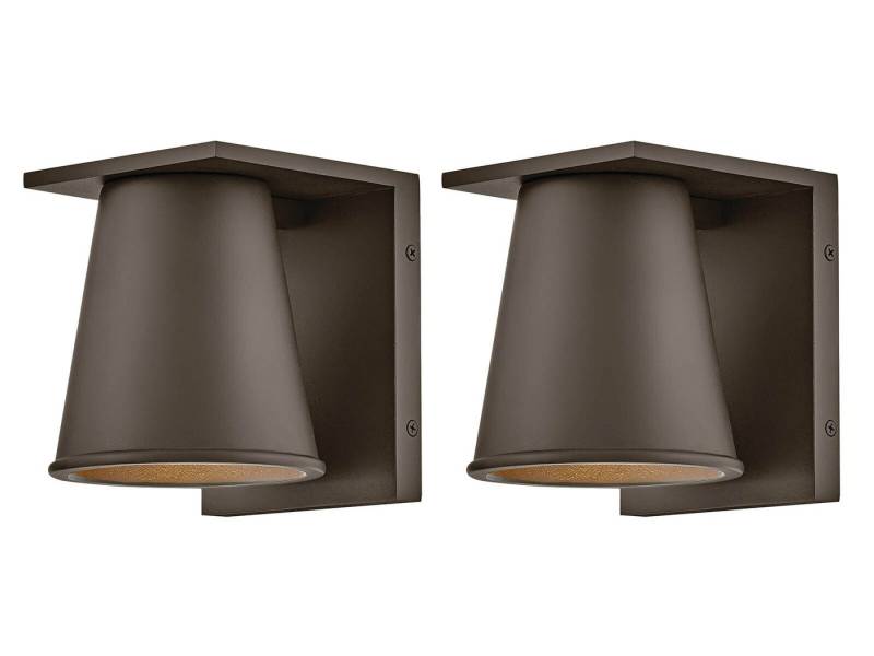 HINKLEY Lighting LED Außen-Wandleuchte, LED wechselbar, Warmweiß, 2er-SET kleine Wand Außenleuchten Wetter & Salzluftresistent H: 15,5cm von HINKLEY Lighting