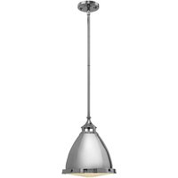 Hk-amelia-p-m-pn Hängeleuchte Amelia 1xE27 100W Gussglas, Metallguss Nickel poliert H:42.6-110.6cm Ø32.4cm dimmbar höhenverstellbar - Hinkley von HINKLEY