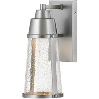 Hk-miles-si Wandleuchte Miles GU10 50W IP44 witterungsbeständiger Verbundwerkstoff, klar Glas Satin Nickel lackiert B:15.3cm Ø15.3cm - Hinkley von HINKLEY