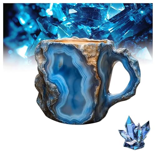 HINNVCL Mineral-Kristall-Kaffeetassen, Kristall-Mineral-Kaffeetassen, Edelsteinbecher, natürlicher Mineral-Kristall-Kaffeetasse, mehrfarbige Mineral-Kristall-Kaffeetasse von HINNVCL