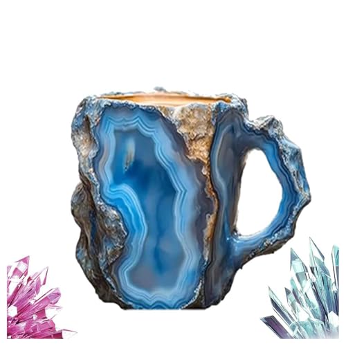Mineral-Kristall-Kaffeetassen, Kristall-Kaffeetassen, Edelsteinbecher, natürlicher Mineral-Kristall-Kaffeetasse, 2025 neue mehrfarbige Mineral-Kristall-Kaffeetasse von HINNVCL