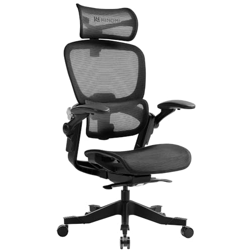 HINOMI H1 Classic V3 Ergonomischer Bürostuhl mit Verstellbarer Lendenwirbelstütze, atmungsaktivem Netzstoff, 146° Neigung - Arbeitsstuhl für zu Hause mit hochklappbaren Armlehnen (mit Kopfstütze) von HINOMI