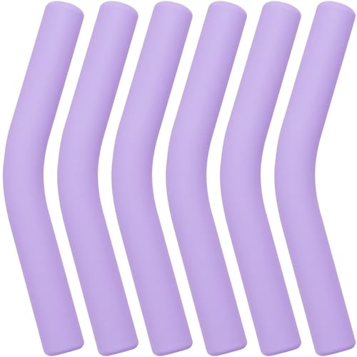 HINZIC Metall-Trinkhalm-Ersatzspitzen aus Silikon für Hydraflow Edelstahl-Trinkhalme, 6 Stück (8 mm Außendurchmesser), lebensmittelechte Gummi-Strohhalm-Abdeckungen, Flex-Ellenbogen-Strohhalm, von HINZIC