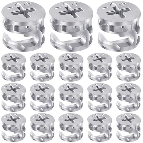 HINZIC Möbelverbinder, Nockenschlossbeschläge, 15 x 12 mm, Möbelverbindungsbefestigung, Kontermutter für Schrank, Schublade, Kleiderschrank, Kommode, 30 Stück von HINZIC