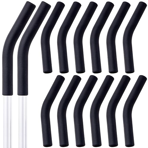 HINZIC Silikon-Trinkhalm-Spitzen, wiederverwendbar, lebensmittelecht, Gummi, Ersatzspitze für 5/16 Zoll breite (8 mm Außendurchmesser), Edelstahl, 12 Stück von HINZIC