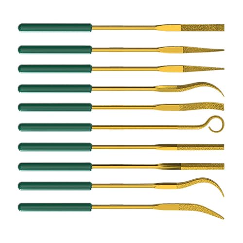 10-teiliges professionelles gebogenes Nadelfeilen-Set für detaillierte Holzbearbeitung, Glas, Schneiden, Metall, Polieren, detailliertes Formen, Metall, Schmuck, Schnitzwerkzeug 10-teiliges professionelles gebogenes Nadelfeilen-Set für detaillierte Holzbearbeitung, Glas, Schneiden, Metall, Polieren, detailliertes Formen, Metall, Schmuck, Schnitzwerkzeug von HIOPOIUYT