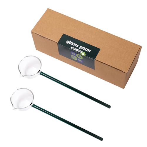 2 elegante, transparente Glasschöpflöffel mit langen Griffen zur Verbesserung des Essens von HIOPOIUYT