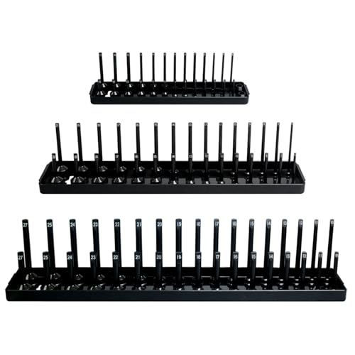 3PCS Heavy Duty Socket Organisatoren Speicher Rack Metric/Imperials Systems Unterstützen Die Schnelle Installation Für Die Werkstatt Garage Metrik Imperials Sockelhalter von HIOPOIUYT
