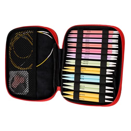 HIOPOIUYT 11 Paar austauschbare Rundstricknadel-Set mit Reißverschlussetui, 3,5 mm-10 mm, bunte Rundstricknadeln HIOPOIUYT 11 Paar austauschbare Rundstricknadel-Set mit Reißverschlussetui, 3,5 mm-10 mm, bunte Rundstricknadeln von HIOPOIUYT