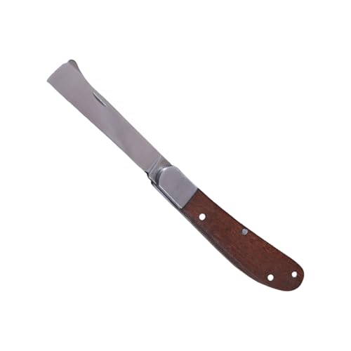 HIOPOIUYT Edelstahl Gekrümmte Kanten Klappernte Elektriker Cutter Mit Holzgriff Multifunktionswerkzeug Für Outdoor Und Basteldraht Stripping Werkzeug von HIOPOIUYT