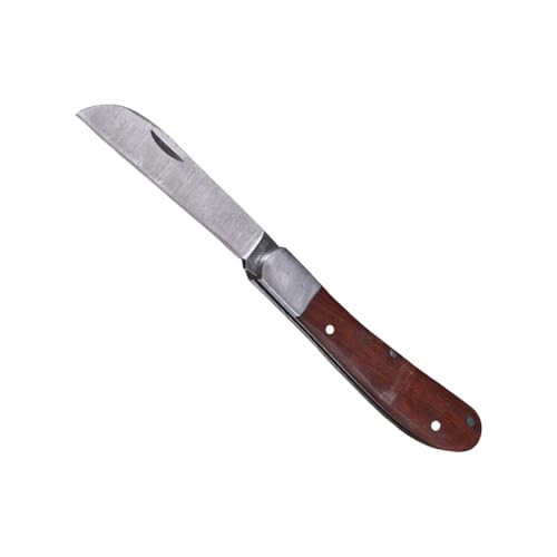 HIOPOIUYT Edelstahl Gekrümmte Kanten Klappernte Elektriker Cutter Mit Holzgriff Multifunktionswerkzeug Für Outdoor Und Basteldraht Stripping Werkzeug von HIOPOIUYT
