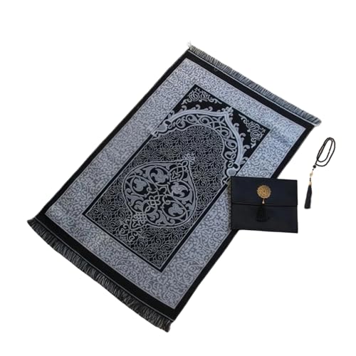 HIOPOIUYT Gebetsteppich Mit Perlen Und Ladenbeutel Die Perfekt Für Die Heimmoschee Oder Rosen Und Haltbarkeit Gebetsmatte Ausgestattet Sind von HIOPOIUYT