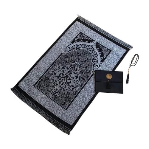 HIOPOIUYT Gebetsteppich Mit Perlen Und Ladenbeutel Die Perfekt Für Die Heimmoschee Oder Rosen Und Haltbarkeit Gebetsmatte Ausgestattet Sind von HIOPOIUYT