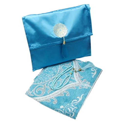 HIOPOIUYT Gebetsteppich Mit Perlen Und Ladenbeutel Die Perfekt Für Die Heimmoschee Oder Rosen Und Haltbarkeit Gebetsmatte Ausgestattet Sind von HIOPOIUYT