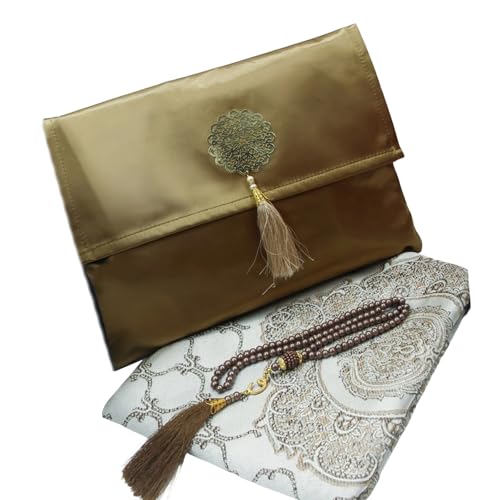 HIOPOIUYT Gebetsteppich Mit Perlen Und Ladenbeutel Die Perfekt Für Die Heimmoschee Oder Rosen Und Haltbarkeit Gebetsmatte Ausgestattet Sind von HIOPOIUYT