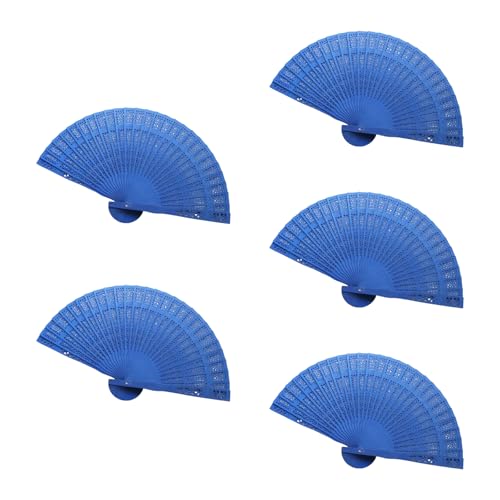 HIOPOIUYT Handfächer für Hochzeiten, faltbar, duftende Handfächer für kulturelle Aufführungen, Geschenk, handgefertigt, Holz, 5 Stück von HIOPOIUYT