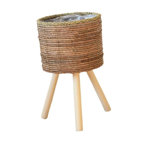 HIOPOIUYT Rattan Innenpflanzenstand St. Stroh Gewebter Blumen Töpfe Halterhocker Mit Beinen Fußboden Pflanzer Körbe Rack Holzpflanze Dekorative Pflanzenständer HIOPOIUYT Rattan Innenpflanzenstand St. Stroh Gewebter Blumen Töpfe Halterhocker Mit Beinen Fußboden Pflanzer Körbe Rack Holzpflanze Dekorative Pflanzenständer von HIOPOIUYT