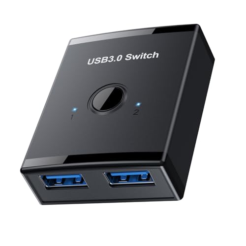 HIOPOIUYT USB3.0 Switcher Selector USB Switcher 2 Computer Share 1 Gerät Für Drucker Scanner Tastaturen USB Sharing Switcher von HIOPOIUYT