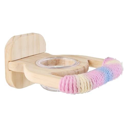 Interaktiver Papageien-Futterständer aus Holz, inklusive Futterzubehör für Nymphensittiche, Finken, multifunktionales Design, tragbare Vogelsitzstange für Vögel Interaktiver Papageien-Futterständer aus Holz, inklusive Futterzubehör für Nymphensittiche, Finken, multifunktionales Design, tragbare Vogelsitzstange für Vögel von HIOPOIUYT