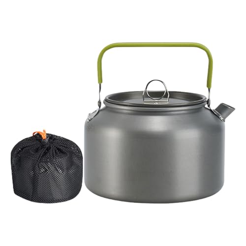 Outdoor Camping Kaffee und Tee Wasserkocher Tragbare Teekanne Aluminiumlegierung Camping Tees Kaffeekannen Wasserkocher für Picknicks von HIOPOIUYT