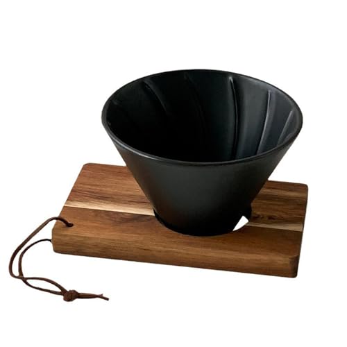 Tragbarer Kaffeefilter aus Porzellan und Holz, handgebrüht, konisch, für Büro, Kaffee-Zubehör von HIOPOIUYT