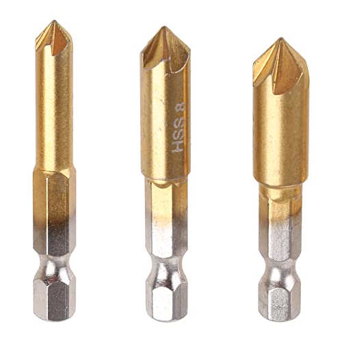 Verbesserter Countersink Bohrer Bit Set Hochgeschwindigkeits Stahlzähler Bohrer 3 Stcs 5 Flöte 1/4 Shank Für Holz von HIOPOIUYT