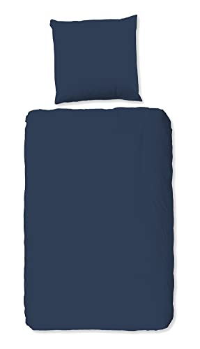 1-Person Bettbezug, 135 x 200 cm, Baumwollsatin, Dunkelblau von Hip