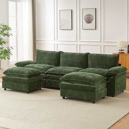 HIPIHOM Ecksofa Eckcouch, Ecksofa Mit Schlaffunktion, Schlafsofa, Modern Design Couch, Für Wohnzimmer Schlafzimmer Büro Wohnung, Chenille-Stoff Grün HIPIHOM Ecksofa Eckcouch, Ecksofa Mit Schlaffunktion, Schlafsofa, Modern Design Couch, Für Wohnzimmer Schlafzimmer Büro Wohnung, Chenille-Stoff Grün von HIPIHOM