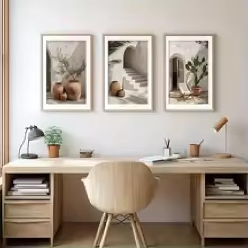 HIPWST Mediterranean Bohemian Potted Plants Prints Poster Modern Photography Art Prints Arch Home Decor Art Poster 60x80cmx3 Frameless von HIPWST