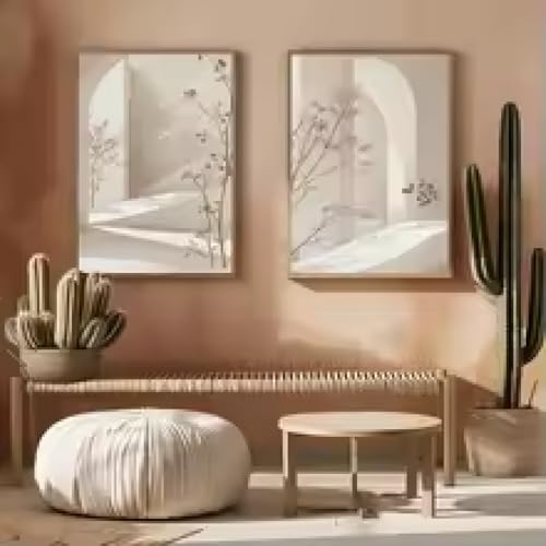 HIPWST Minimalist Arch Landscape Canvas Print Bohemian Art Wall Art Poster Living Room Bedroom Bathroom Home Decor 60x80cmx2 Frameless von HIPWST