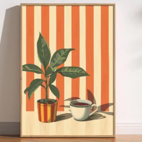HIPWST Vintage Coffee Plant Warm Stripes Canvas Prints Poster Retro Minimalist Art Prints Bedroom Home Decor Poster 80x120cm Frameless HIPWST Vintage Coffee Plant Warm Stripes Canvas Prints Poster Retro Minimalist Art Prints Bedroom Home Decor Poster 80x120cm Frameless von HIPWST