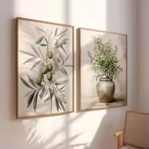 HIPWST Vintage Watercolor Olive Branch Print Poster Antique Boho Botanical Canvas Painting Spring Home Decor Poster 30x45cmx2 Frameless HIPWST Vintage Watercolor Olive Branch Print Poster Antique Boho Botanical Canvas Painting Spring Home Decor Poster 30x45cmx2 Frameless von HIPWST